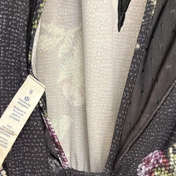 Lululemon Athletica Black Floral Jumpsuit Size 8 - Picture 7 of 7